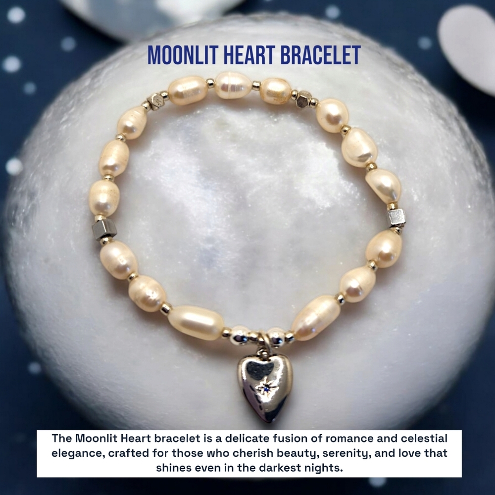 Freshwater Pearl Bracelet with Heart charm